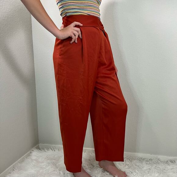 AQ/AQ Orange Wide Leg Pants with Belt Size Small - Picture 2 of 10